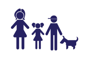 Family Car Decal Mom, 1 Daughter and 1 Son with Dog Crafts