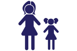 Family Car Decal Mom and 1 Daughter Crafts for Stick Figures