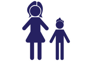 Family Car Decal Mom and 1 Son - A Crafts Stick Figures Design Asset