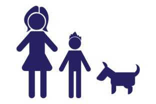 Family Car Decal Mom and 1 Son with Dog Crafts Stick Figures