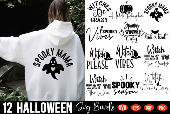 Funny Halloween Quotes Design Bundle for T-Shirt Designs and Graphics