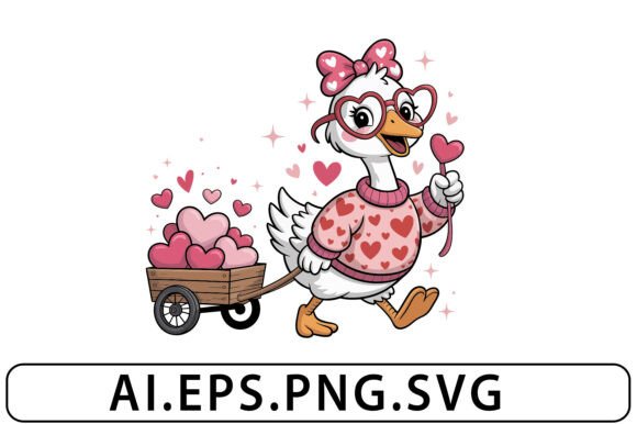 Funny Valentines Duck Vector Svg for T-Shirt Designs